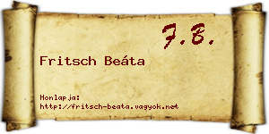 Fritsch Beáta névjegykártya